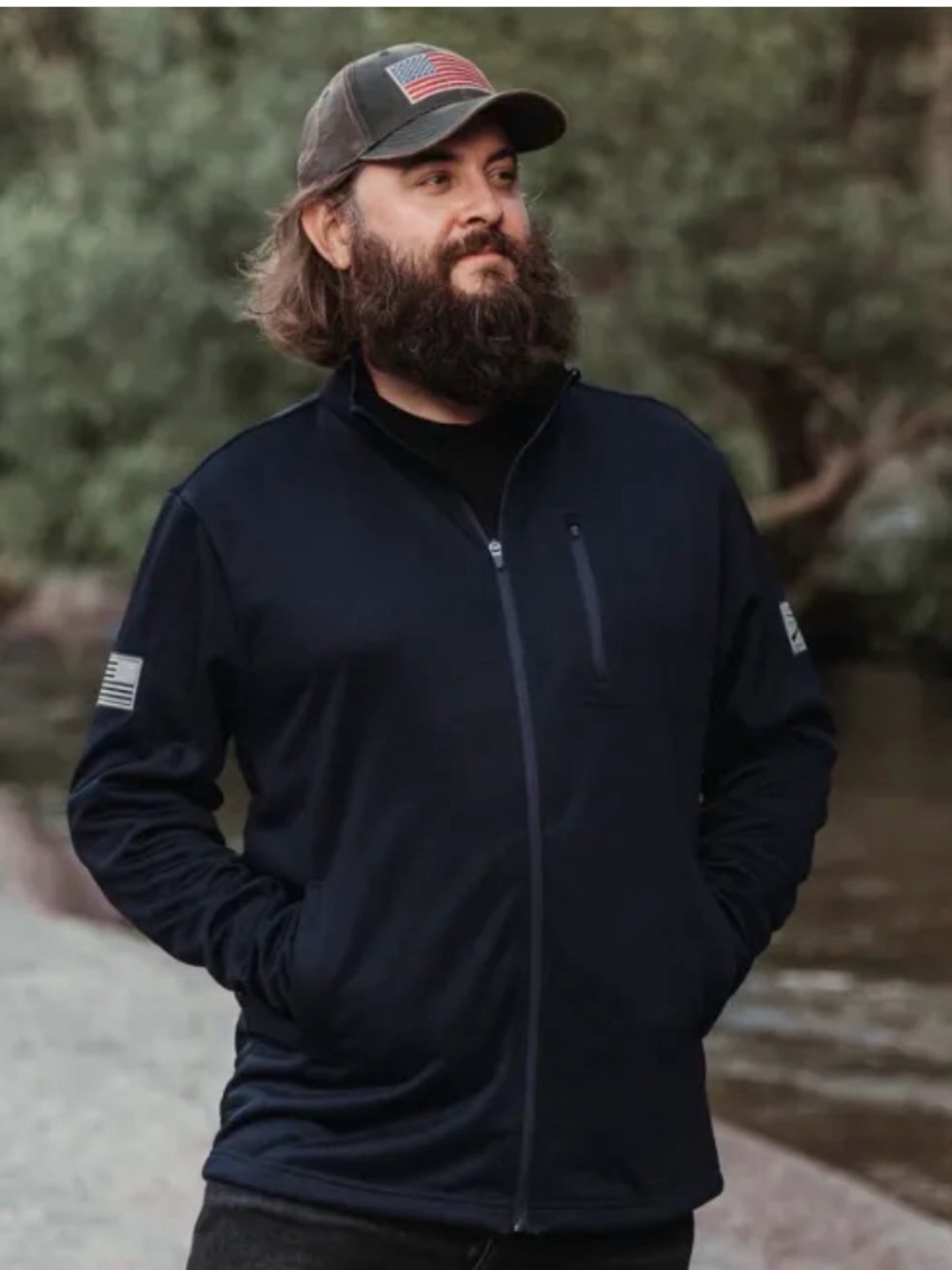 Grunt Style Men’s Waffle Top Full-Zip Jacket|Black|Medium|NWOT|